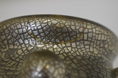 Lot 325 - Elton Ware (Clevedon) pottery vase in a platinum lustre craquelure glaze