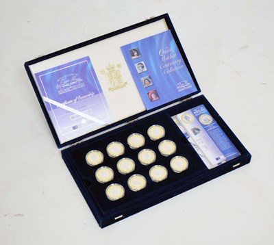 Lot 305 - Elizabeth II twelve silver proof coins with 22 carat gold highlights, 2000