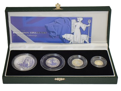 Lot 302 - Elizabeth II four-coin silver proof Britannia set, 2001