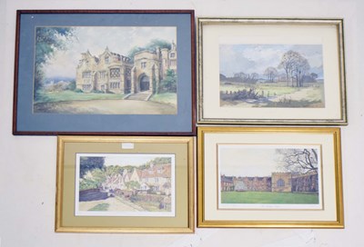 Lot 659 - Somerset Interest - 20th century watercolour of Clevedon Court, etc