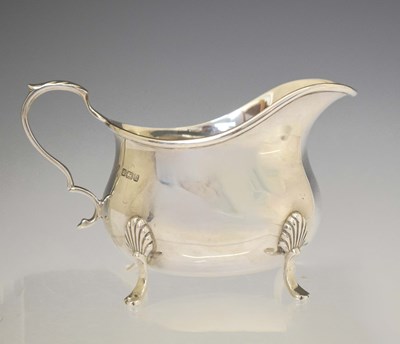 Lot 276 - George V silver sauce boat