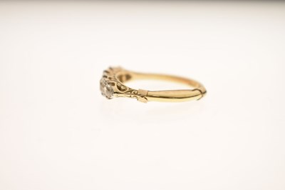 Lot 9 - Victorian-style diamond five-stone 18ct gold ring