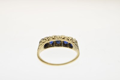 Lot 22 - Victorian-style sapphire and diamond yellow metal ring