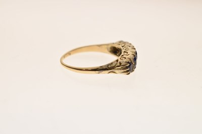 Lot 22 - Victorian-style sapphire and diamond yellow metal ring