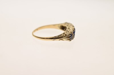 Lot 22 - Victorian-style sapphire and diamond yellow metal ring