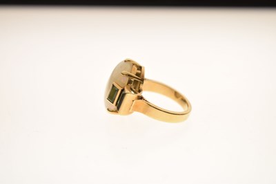 Lot 33 - Opal and green tourmaline 18ct yellow gold ring