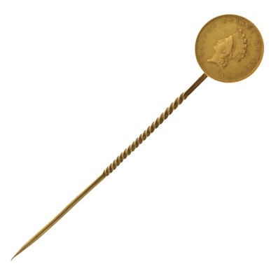Lot 188 - USA gold 1 dollar coin stick pin