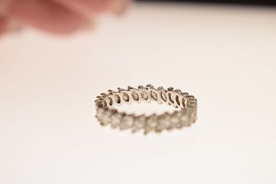 Lot 12 - Diamond marquise unmarked white metal full eternity ring