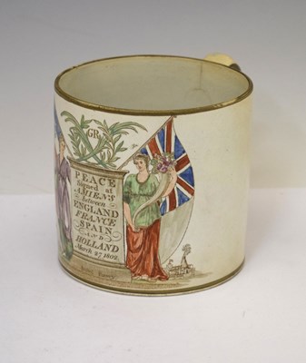 Lot 303 - Peace of Amiens 1802 - Bristol Pottery Pearlware mug