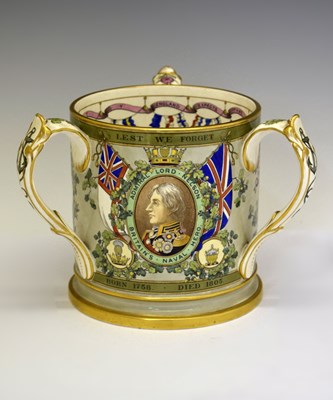 Lot 322 - Copeland commemorative tyg or loving cup