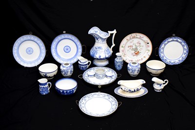 Lot 516 - Group of 19th century and later mainly British blue and white transfer-printed ceramics