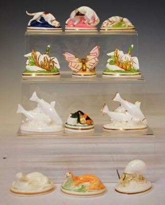 Lot 554 - Royal Worcester - Nine 'Country Life' series, etc