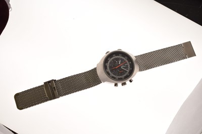 Lot 119 - Omega - Flightmaster stainless steel chronograph bracelet watch, ref. 145.036