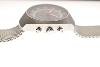 Lot 119 - Omega - Flightmaster stainless steel chronograph bracelet watch, ref. 145.036