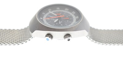Lot 119 - Omega - Flightmaster stainless steel chronograph bracelet watch, ref. 145.036