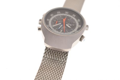 Lot 119 - Omega - Flightmaster stainless steel chronograph bracelet watch, ref. 145.036