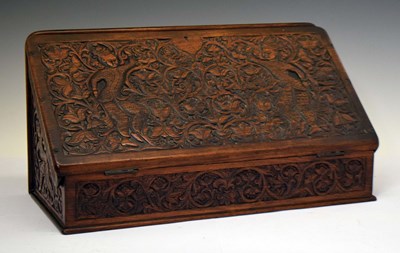 Lot 237 - Dutch Colonial (possibly Batavian) carved padouk stationery box