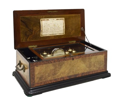 Lot 238 - Nicole Frères, Genève - Late 19th century 'bells and drum in sight' musical box playing sixteen airs