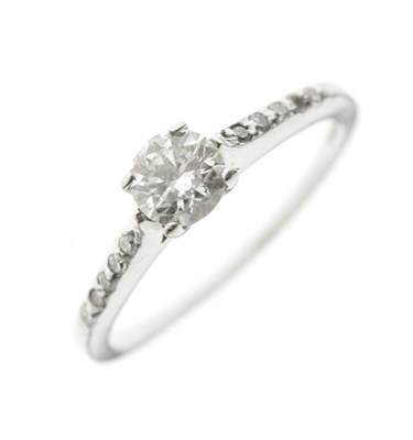 Lot 1 - 18ct white gold single stone diamond  ring