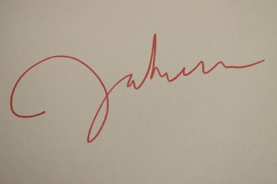 Lot 273 - John Lennon - Beatles (1940-1980) autograph on paper signed in red ink
