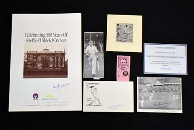 Lot 441 - Autographs - Collection of Sir Donald Bradman signatures, etc