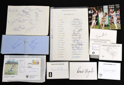 Lot 439 - Large collection of cricketing autographs from Worcestershire County Cricket Club, etc