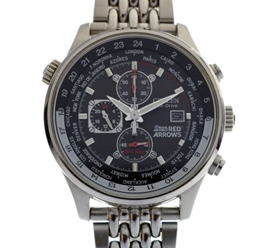 Lot 232 - Citizen Eco-Drive - RAF Red Arrows chronograph bracelet watch, ref. CA0080-03E