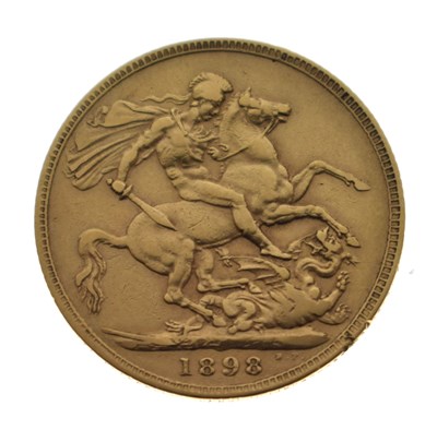 Lot 289 - Queen Victoria gold sovereign, 1898