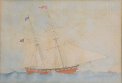 Lot 644 - 19th century school - Watercolour - Sailing ship