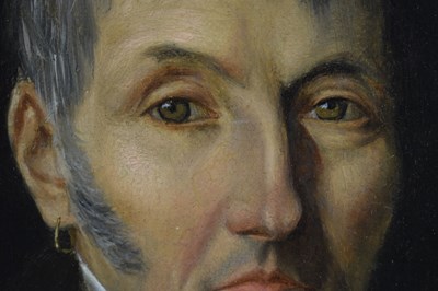Lot 382 - 19th century French school - Oil on canvas - Bust portrait of a gentleman