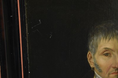 Lot 382 - 19th century French school - Oil on canvas - Bust portrait of a gentleman