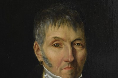 Lot 382 - 19th century French school - Oil on canvas - Bust portrait of a gentleman