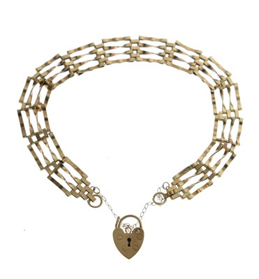 Lot 145 - 9ct gold gate link bracelet