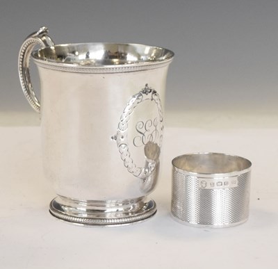 Lot 132 - Victorian silver christening mug, and napkin ring