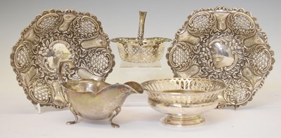 Lot 258 - Pair of silver circular bonbon dishes, etc