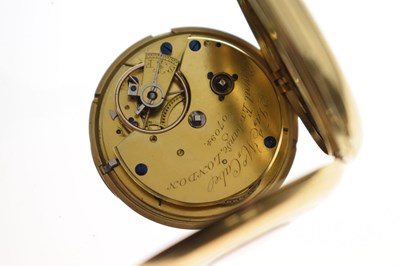 Lot 133 - Mid Victorian 18ct gold half hunter pocket watch, James McCabe, Royal Exchange