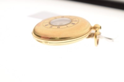 Lot 133 - Mid Victorian 18ct gold half hunter pocket watch, James McCabe, Royal Exchange