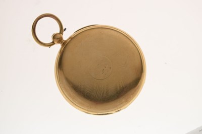 Lot 133 - Mid Victorian 18ct gold half hunter pocket watch, James McCabe, Royal Exchange