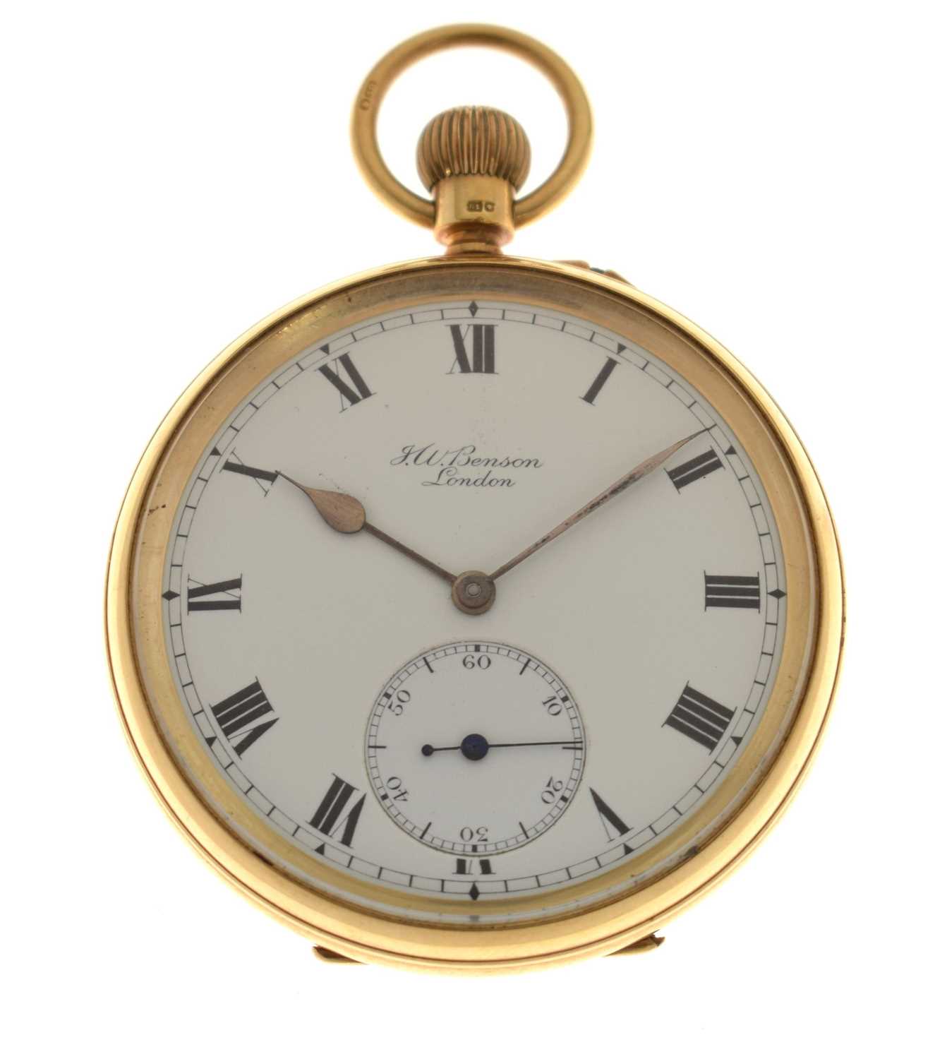 Lot 137 - George V 18ct gold cased pocket watch, J.W. Benson, London