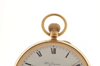 Lot 137 - George V 18ct gold cased pocket watch, J.W. Benson, London