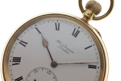 Lot 137 - George V 18ct gold cased pocket watch, J.W. Benson, London