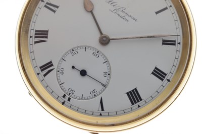 Lot 137 - George V 18ct gold cased pocket watch, J.W. Benson, London