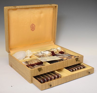 Lot 396 - Mid 20th century cased canteen of French Orfèvrerie 'Apollo' silver plated flatware