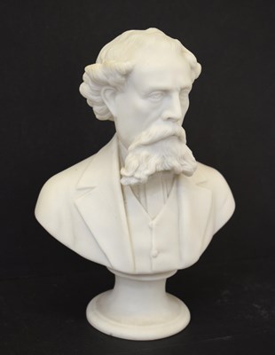 Lot 518 - Parian ware bust of Charles Dickens