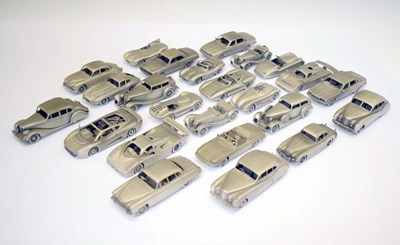 Lot 393 - Danbury Mint - Collection of 24 pewter models of Jaguar cars