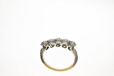 Lot 7 - Early 20th century diamond five stone 18ct yellow and white gold set ring