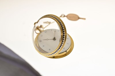 Lot 132 - Early 19th century yellow metal and enamel open face pocket watch, James Upjohn