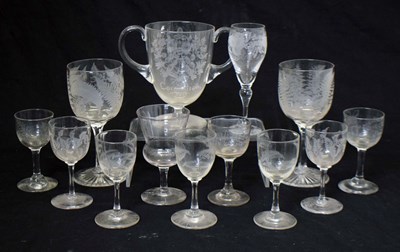 Lot 536 - Edwardian glass pedestal cup, etc
