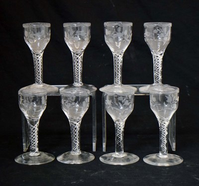 Lot 293 - Matched set of eight wine glasses