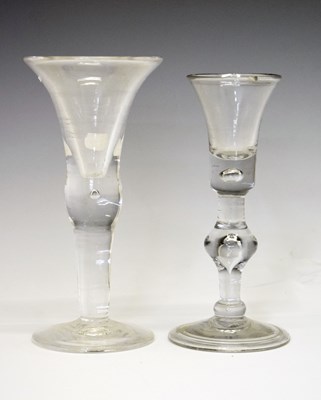 Lot 277 - George II baluster stem wine or cordial glass, etc